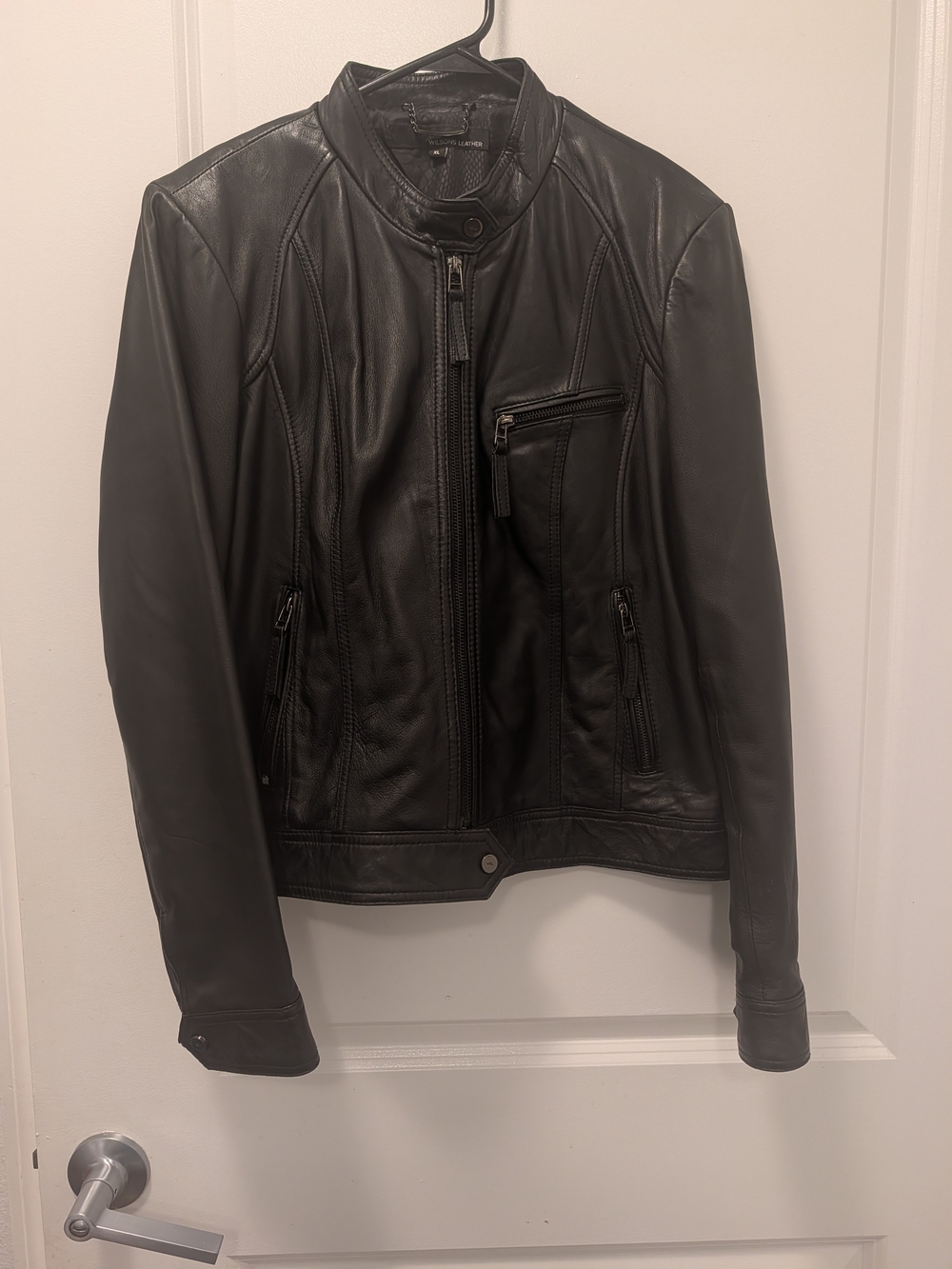 Wilsons Leather Women's Black Zip-Front Leather Jacket